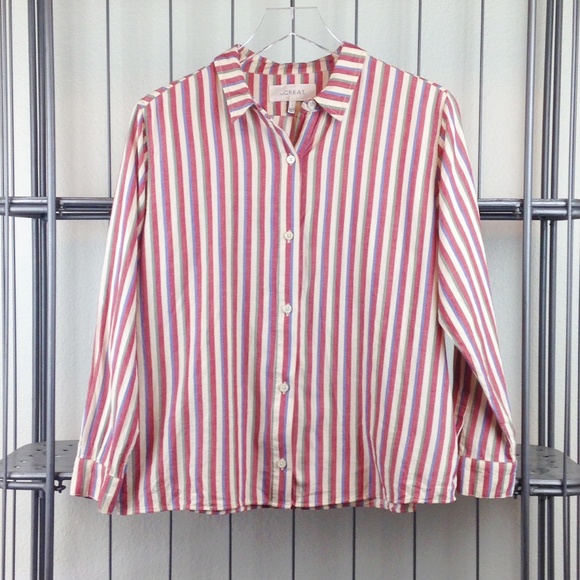 THE GREAT. Tops - THE GREAT. Stripe Buttondown 2 / M Current Elliott